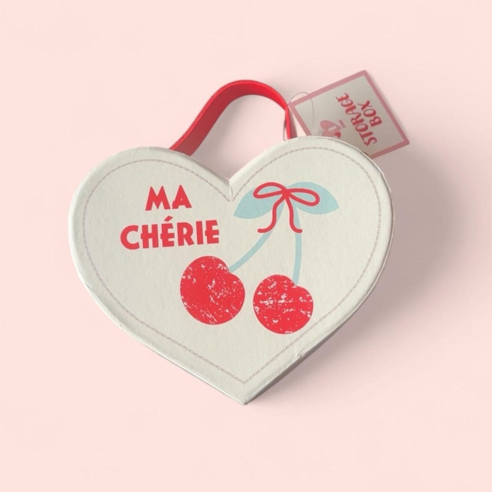 Target Heart-Shaped Storage Box - White and Red